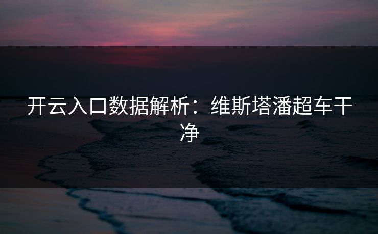 开云入口数据解析：维斯塔潘超车干净